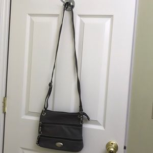 dark grey rosetti purse